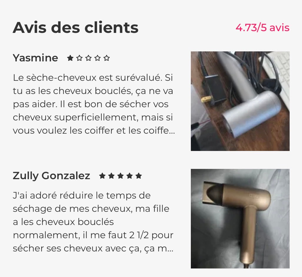 Sèche-Cheveux Haute Vitesse Ionique