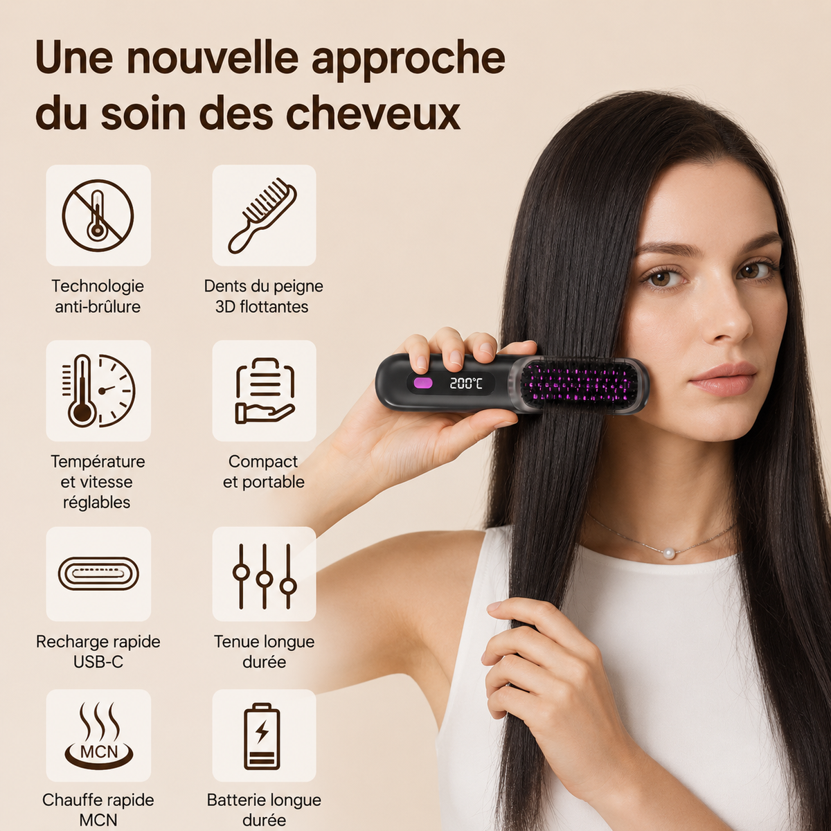 GlowSmooth – Cordless Portable Hair Straightener